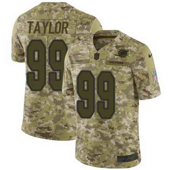 Nike Dolphins #99 Jason Taylor Camo Mens Stitched NFL Limited 2018 Salute To Service Jersey